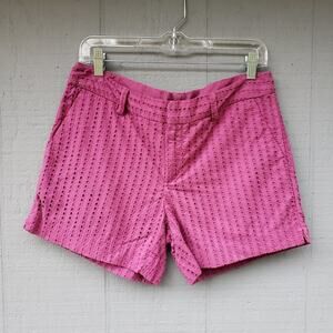 Banana Republic Eyelet Purple Shorts Flat Front 4